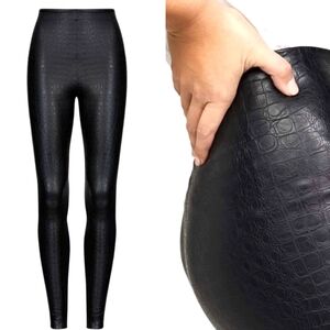 Commando Faux Croc Snake Leather Leggings M